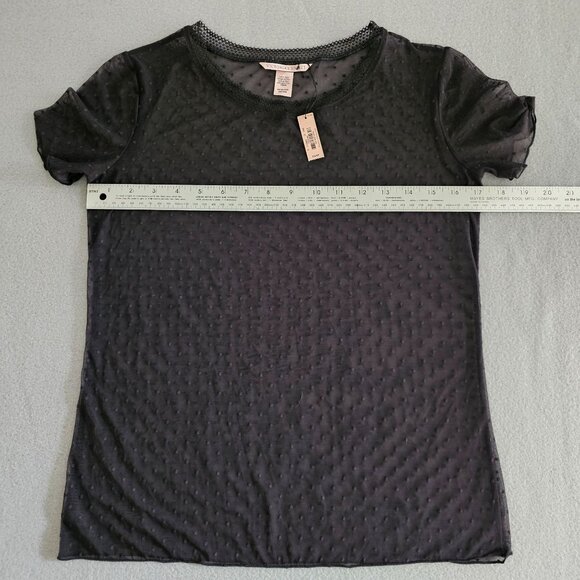 Victorias Secret Sheer Top Black Polka Dot Mesh XS Sexy Whimsigoth Vampy NEW - Picture 11 of 11